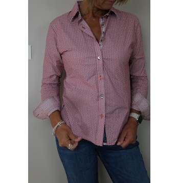 Chemise bordeaux/blanc Numérologie