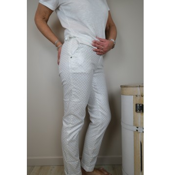 Pantalon chino blanc et argent Eva Kayan