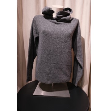 Pull gris col montant