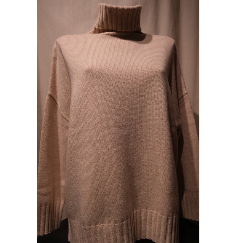 PULL COL ROULE BEIGE