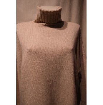 Pull col roulé beige LES TRICOTS DE LEA