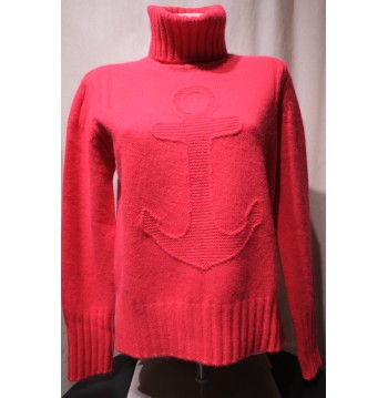 PULL FRAMBOISE LAINE