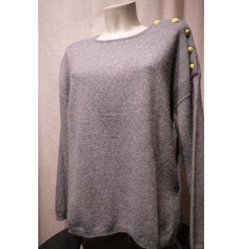 Pull gris boutons épaules MA PETITE CAPSULE