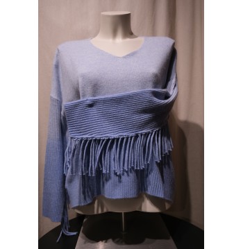 PULL DEGRADE BLEU LAINE DE VISON