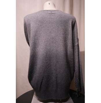 PULL COL V GRIS DEGRADE EN LAINE