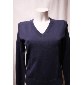 Pull col V bleu marine TOMMY HILFIGER