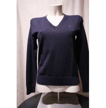 Pull col V bleu marine TOMMY HILFIGER