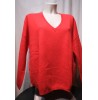 PULL COL V CACHEMIRE ROUGE