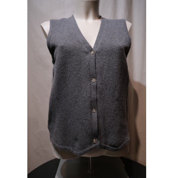 GILET S MANCHE GRIS LAINE