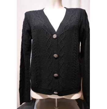 Gilet torsadé laine noir KOCCA