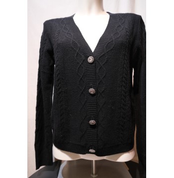 Gilet torsadé laine noir KOCCA