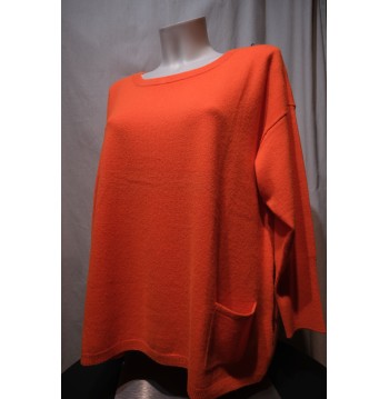 Pull cachemire orange dos boutons ESTHEME CACHEMIRE