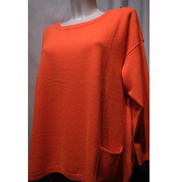 Pull cachemire orange dos boutons ESTHEME CACHEMIRE