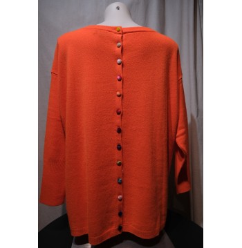 Pull cachemire orange dos boutons ESTHEME CACHEMIRE