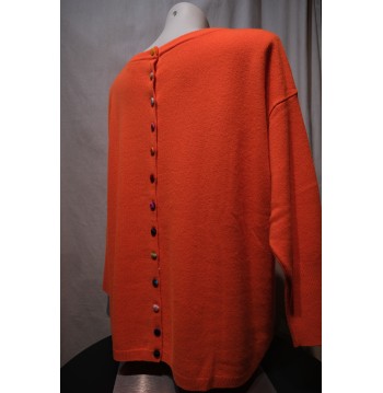 Pull cachemire orange dos boutons ESTHEME CACHEMIRE