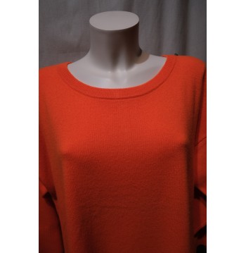 Pull cachemire orange dos boutons ESTHEME CACHEMIRE