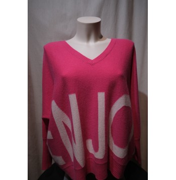 Pull cachemire fuschia print "ENJOY" ESTHEME CACHEMIRE