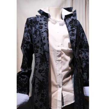 Veste broderie florale bleue KOCCA