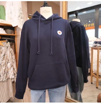 Sweat capuche marine impression dos L'ATELIER DE LA MARINIERE
