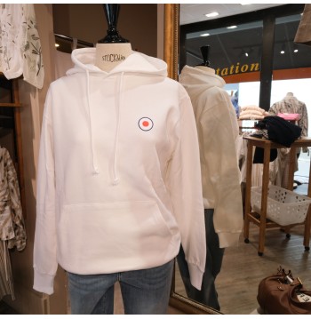 Sweat capuche blanc L'ATELIER DE LA MARINIERE