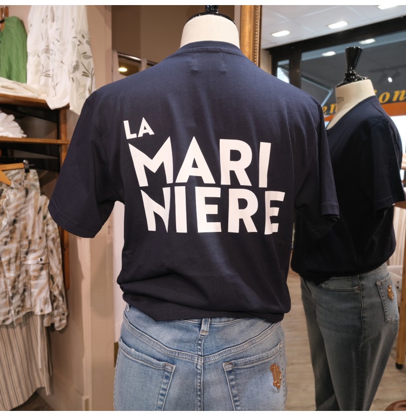 Tee-shirt marine impression dos L'ATELIER DE LA MARINIERE