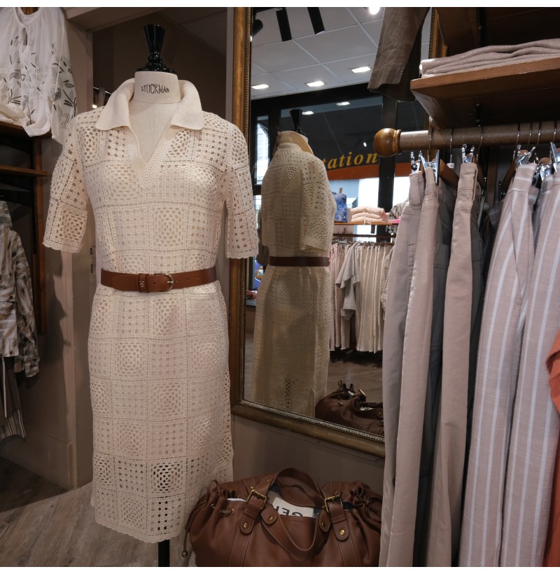 Robe crochet écru YERSE