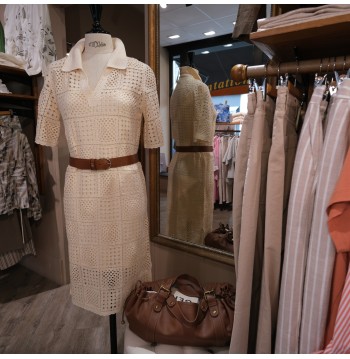 Robe crochet écru YERSE