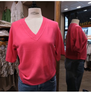 Pull manches courtes fuschia OBJECT