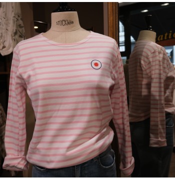 Marinière rose/blanc L'ATELIER DE LA MARINIERE