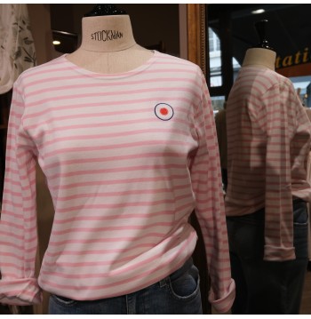 Marinière rose/blanc L'ATELIER DE LA MARINIERE