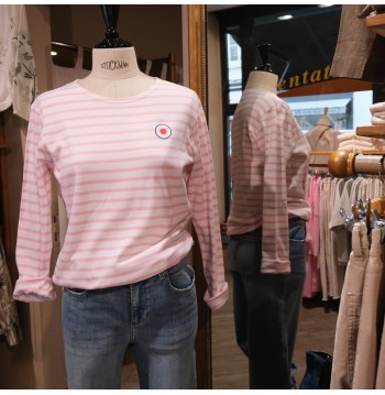 Marinière rose/blanc L'ATELIER DE LA MARINIERE