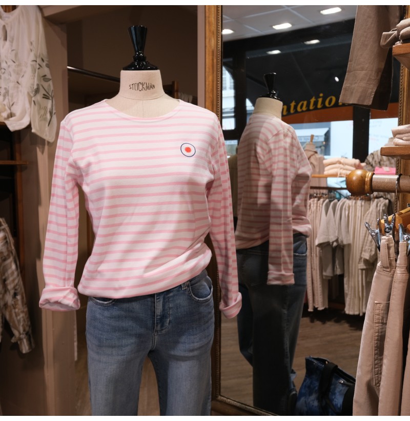 Marinière rose/blanc L'ATELIER DE LA MARINIERE