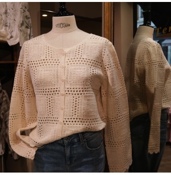 Gilet macramé beige OBJECT