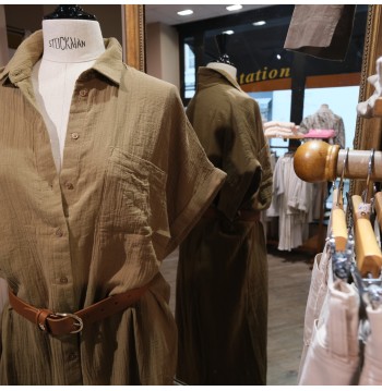 Robe longue olive DES PETITS HAUTS