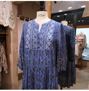 Robe imprimé ethnique bleu Gérard Darel