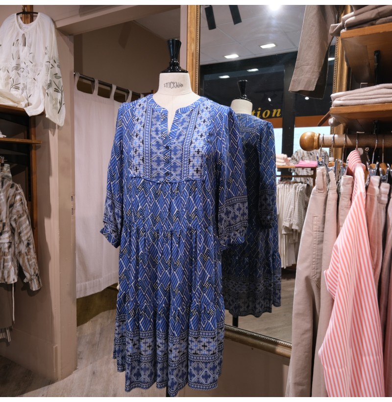 Robe imprimé ethnique bleu Gérard Darel