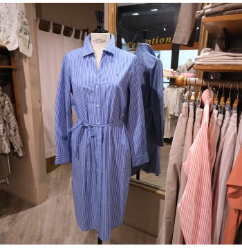 Robe chemise rayée bleue TOMMY HILFIGER