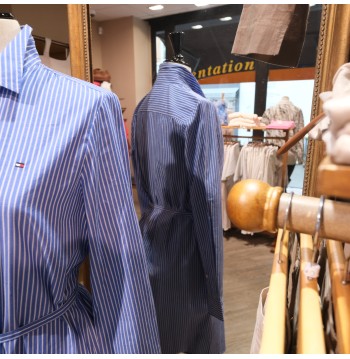 Robe chemise rayée bleue TOMMY HILFIGER