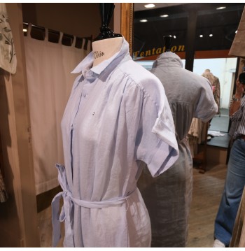 Robe chemise MC bleu ciel TOMMY HILFIGER