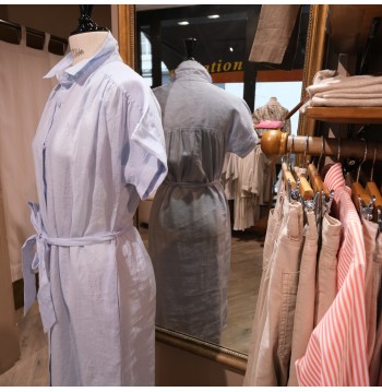 Robe chemise MC bleu ciel TOMMY HILFIGER