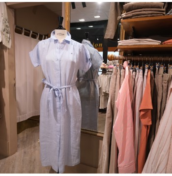 Robe chemise MC bleu ciel...