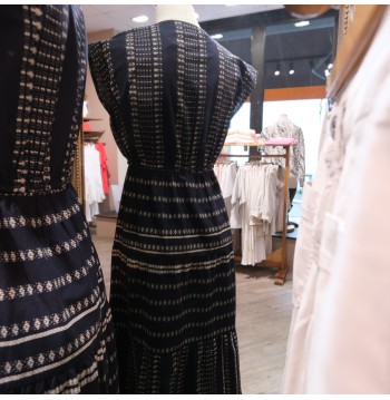Robe longue imprimée noire VILA