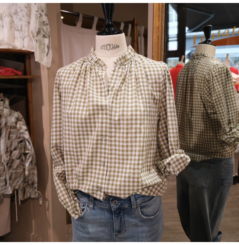 Blouse vichy KAKI