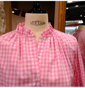 Blouse vichy rose COTON