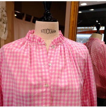 Blouse vichy rose COTON