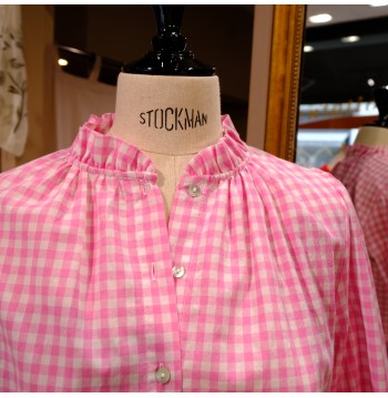Blouse vichy rose COTON