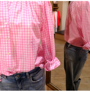 Blouse vichy rose COTON