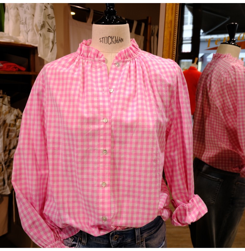 Blouse vichy rose COTON