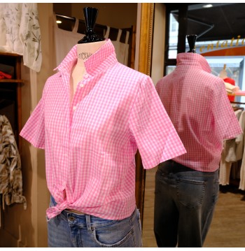 Top manches courtes vichy rose COTON