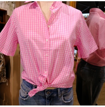 Top manches courtes vichy rose COTON
